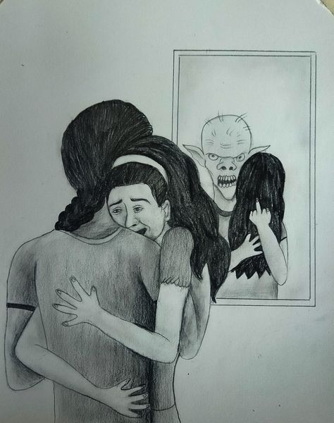 Drawing With Deep Meaning, Friendship Sketches, Hurt By Friends, Drawings With Meaning, Friends Drawing, Fake Friendship, Friends Sketch, Charcoal Sketch, Between Friends