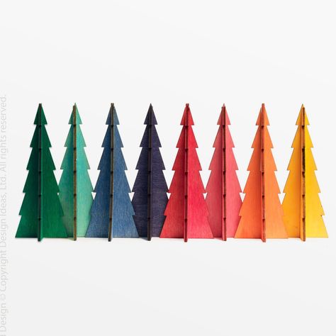 A symbol of constancy and faithfulness, our traditional Tannenbaum™ trees will create a joyful scene in your home year after year. These poplar plywood decorations are easy to assemble in a snap and just as easy to take down and store until the next season. Made of plywood Free-standing Set of 8 Stores flat for easy st Poplar Plywood, Holiday Table Decorations, Black Friday Christmas, Wooden Tree, Wood Tree, Itty Bitty, Retro Christmas, Tree Decorations, Router