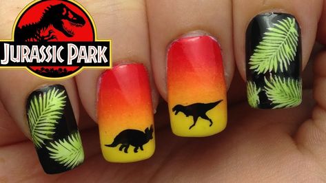 Jurassic Park Nails, Dinosaur Nails, Pirate Nails, Painted Acrylic Nails, Fail Nails, French Manicure Nails, Cute Nail Art Designs, Animal Nails, Vacation Nails