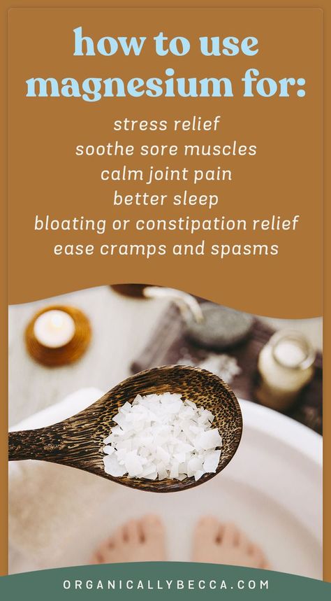 How I Use Magnesium for Stress, Better Sleep, Sore Muscles, & Period Relief Foods With Magnesium, Magnesium Chloride Benefits, Magnesium Citrate Benefits, Muscle Spasms Relief, Digestion Foods, Magnesium Cream, Period Relief, Bath Benefits, Magnesium Oil Spray