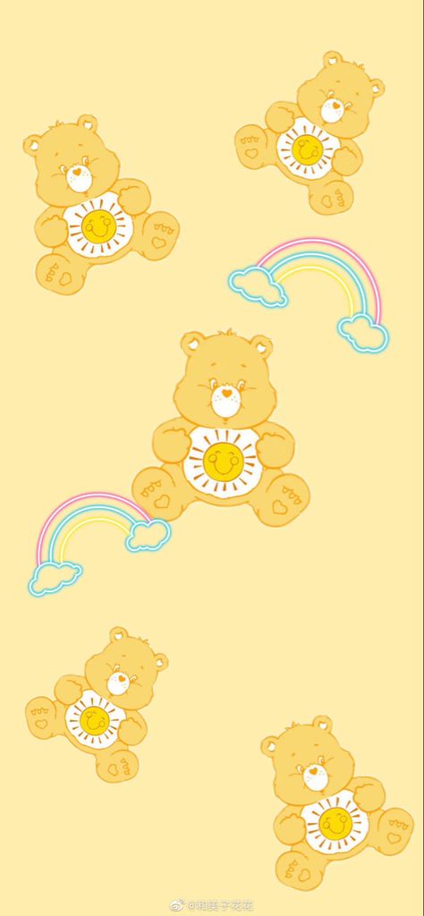 Funshine Bear Wallpaper, Yellow Care Bear Aesthetic, Carebear Wallpapers, Care Bears Sunshine, Care Bear Aesthetic, Care Bear Wallpaper, Yellow Care Bear, Fluttershy Cosplay, Sunshine Bear