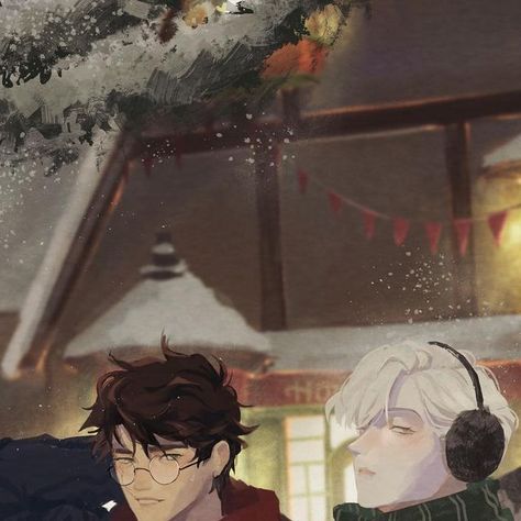 kyu ! on Instagram: "merry christmas ! 🎄✨ they are on a hogsmeade date~ but they don’t know it yet . . . . . #drarry #drarryfanart #drarryart #drarryship #hpdm #harrypotter #harryjamespotter #harrypotterfanart #dracomalfoy #dracoluciusmalfoy #dracomalfoyfanart #harrypotterart #hpfanart #fanart #digitalart #digitalillustration #digitalpainting #digitaldrawing #digitalartist #draw #drawing #illustration" Draco Malfoy Fanart, Drarry Fanart, Harry Draco, Harry Potter Draco Malfoy, Harry Potter Actors, Harry James Potter, Harry Potter Christmas, Harry Potter Marauders, Harry Potter Fan Art