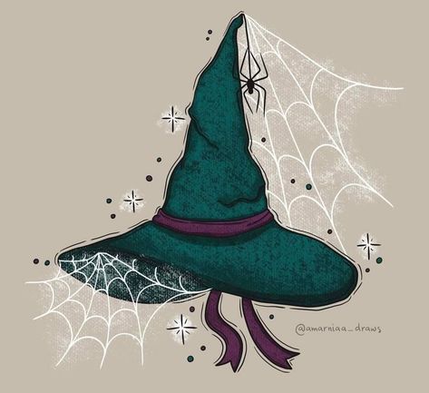 Witch Hat Tattoo, Hat Tattoo, Witch Art, Diy Shirt, Witch Hat, Pencil Art, Doodle Art, Artist Inspiration, Painted Rocks