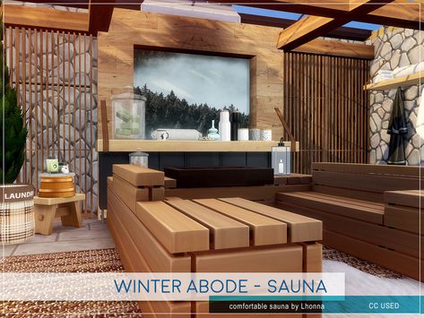 Sims 4 Sauna Cc, Sims 4 Sauna, Sims Spa, Sims 4 Spa Cc, Sims 4 Spa, Sims 4 Furniture, Living Room Sims 4, Sims4 House, Furniture Cc