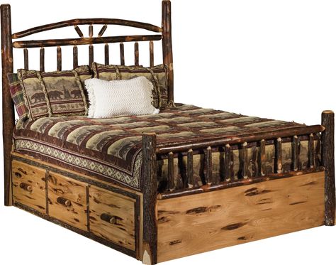 Kunkle Holdings LLC Solid Wood Storage Platform Bed | Wayfair Log Bedroom Furniture, Log Bedroom, Timber Logs, Log Bed, Cedar Log, Storage Platform Bed, Storage Platform, Rocky Top, White Cedar