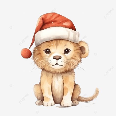 cute lion for christmas day with watercolor illustration santa gift christmas animals christmas ca Cartoon Png Transparent, Lion Drawing, Animals Christmas, Cartoon Png, Christmas Cartoon, Cute Lion, Cartoons Png, Santa Gifts, Christmas Cartoons