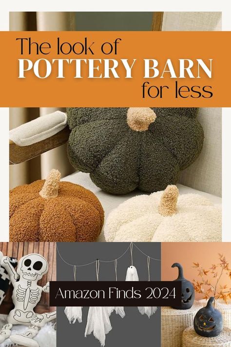 Pottery Barn Fall Decor Dupes Amazon - Autumn, Halloween, Room Decor Ideas Halloween Room Decor Ideas, Pottery Barn Fall Decor, Pottery Barn Fall, Pottery Barn Halloween, Pottery Barn Decor, Home Fall Decor, Finds On Amazon, Halloween Room, Halloween Front Porch Decor