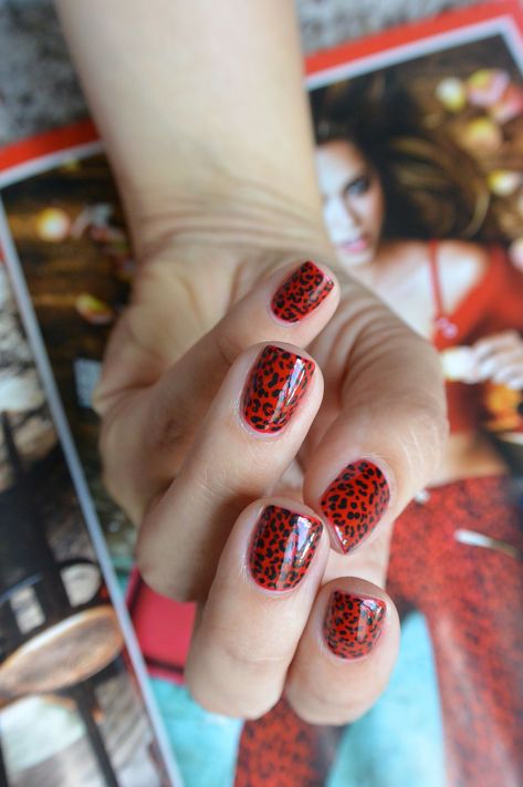 Leopard Nail Art Designs, Leopard Nail Art, Nail 2023, Cross Nails, Leopard Print Nails, Nail Pops, Simple Acrylic Nails, Leopard Nails, Red Nail Polish