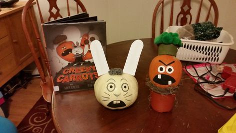 Creepy Carrots Creepy Carrots, Book Character Pumpkins, Pumpkin Decorating Diy, Character Pumpkins, First Grade Activities, Pumpkin Art, Book Fair, Pumpkin Decorating, Fall Fun