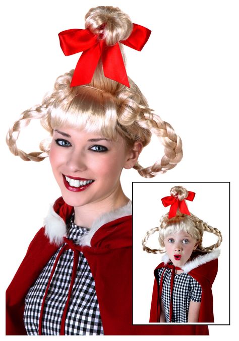 Amazon.com: Standard (Standard): Cindy Lou Who Costume: Clothing Cindy Lou Costume, Cindy Lou Who Hair, Cindy Lou Who Costume, Halloween Teeth, Grinch Costumes, Halloween Parejas, Wig Costume, Silver Cocktail Dress, The Grinch Stole Christmas