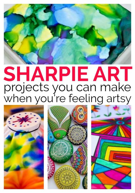 Sharpies are a great and versatile craft tool.  You can make Sharpie Art if you want to.  It's easy and fun!  :-) Sharpie Canvas, Artist Pallet, Diy Sharpie Crafts, Sharpie Art Projects, Sharpie Projects, Cousin Camp, Pinecone Crafts, Marker Crafts, Crafts Fall