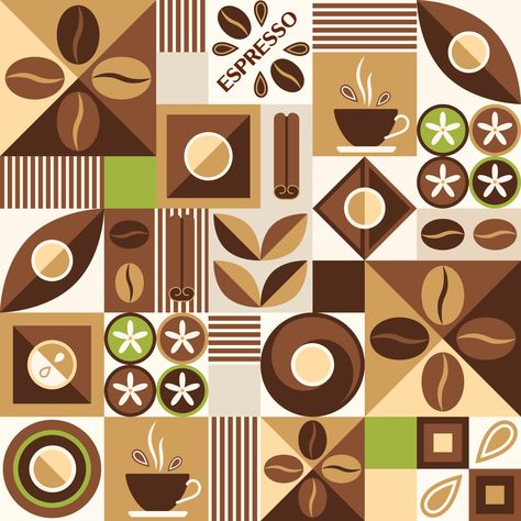 Background With Design, Infographic Inspiration, Food Package, Coffee Vector, Vector Art Design, Print Background, Geometry Design, Coffee Theme, Theme Background