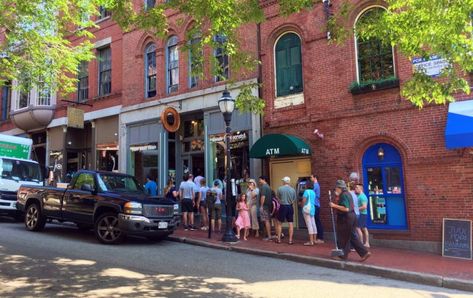 Guide to the Old Port | Eat, Stay & Play in Portland, Maine - New England Today. This cult favorite serves up fresh, handmade Maine potato doughnuts in flavors such as maple, coffee brandy, sea salt, and toasted coconut. There’s a doughnut for everyone here — even gluten-free and vegan options! Portland Maine Hotels, Maine Map, Maine New England, Portland Travel, Visit Maine, Maine Travel, Commercial Street, Cobblestone Streets, New England Fall