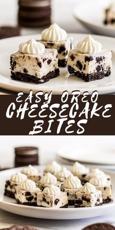 Summer Desserts Cheesecake, Oreo Bites No Bake, Oreo Cheesecake Squares, Non Bake Oreo Cheesecake, Mini Oreo Cheesecake No Bake, Oreo Cheesecake Bars No Bake, Oreo Cheesecake Bites No Bake, No Bake Cheesecake Squares, Easy Sunday Dessert Ideas