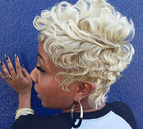 Blonde 27 Piece Quick Weave, Quick Weave Blonde, Kimberly Hair, 27 Piece Quick Weave, Finger Waves Short Hair, Short Relaxed Hairstyles, Black Hair Short Cuts, Short Haircut Styles, Short Hair Pixie Cuts