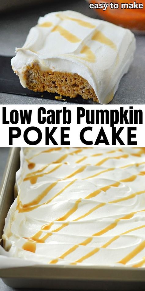 Stylish Cravings, Dessert For Fall, Pumpkin Poke Cake, Poke Recipe, Keto Snacks Easy, Poke Cake Recipes, Warm Cake, Pumpkin Recipes Dessert, Caramel Topping