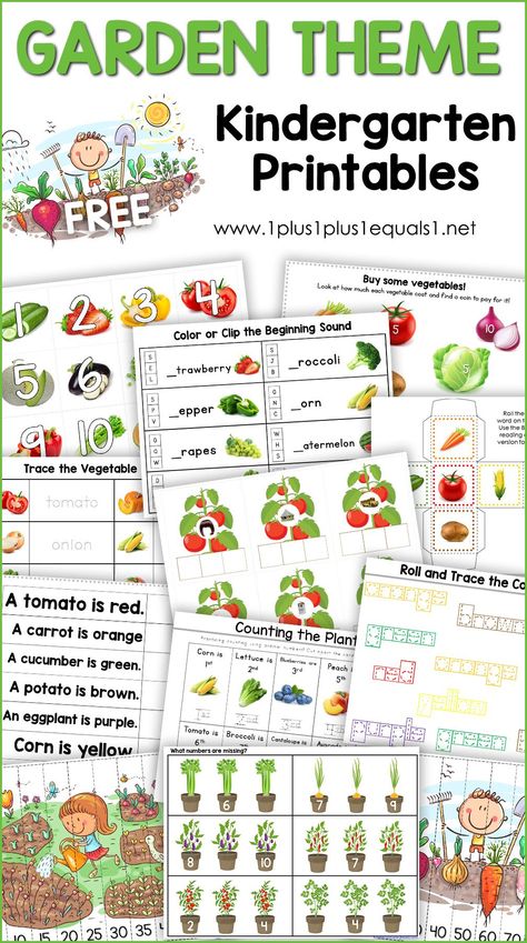 Garden Theme Kindergarten, Kindergarten Garden, Garden Kindergarten, Plants Kindergarten, Free Kindergarten Printables, Garden Unit, Preschool Garden, Garden Activities, Kindergarten Printables