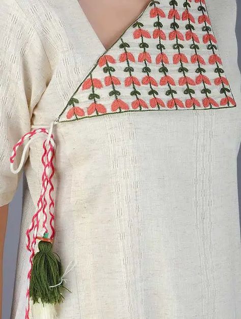 Top 50 Stylish and Trendy Kurti Neck Designs In 2023 Khadi Kurta, Trendy Kurti, Kurta Patterns, Embroidery Online, Designer Kurti Patterns, Simple Kurti Designs, Kurti Patterns, Neck Designs For Suits, Salwar Designs