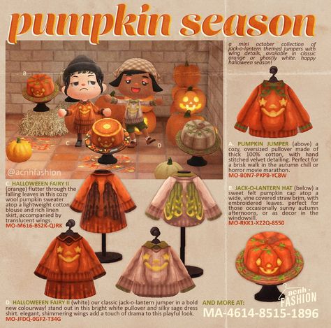 Halloween Pumpkin Aesthetic, Acnh Pumpkin, Aesthetic Animal Crossing, Acnh Halloween Code, Acnh Fashion, Pumpkin Aesthetic, Acnh Inspiration, Animals Crossing, Animal Crossing Memes