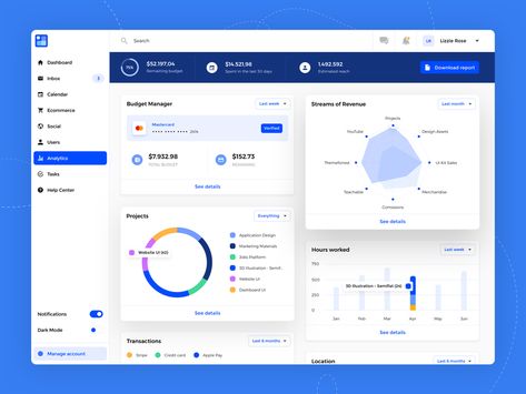 Analytics Design, Marketing Dashboard, Dashboard Examples, Ui Ux 디자인, Ui Design Dashboard, Analytics Dashboard, Dashboard Ui, Ux Design Inspiration, Dashboard Template