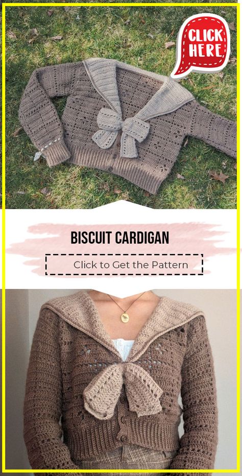 crochet Biscuit Cardigan easy pattern  - Easy Crochet Biscuit Cardigan Pattern for Beginners. Click to Get the Pattern #Cardigan #crochet #crochetpattern   via @shareapattern.com Moth Cardigan Crochet, Crochet Professional Clothes, Amigurumi Shirt Pattern, Cute Knit Patterns, Crochet Patchwork Hoodie, Crochet Patch Work Cardigan Pattern Free, Crochet Stitches For Cardigans, Crochet Cardigan Cute, Crochet Thread Clothes