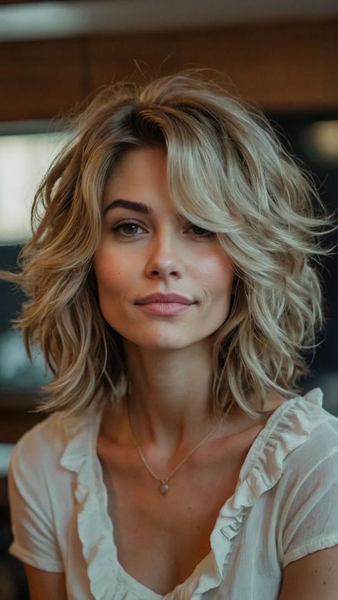 Shoulder Length Hair Hairstyles Ideas, Shoulder Length Layers Haircut, Easy Updos For Shoulder Length Hair, Shoulder Length Layered Bob, Hairstyle With Glasses, Best Shoulder Length Haircuts, Cute Mom Haircuts, Thinning Hair Women, Mid Length Bob