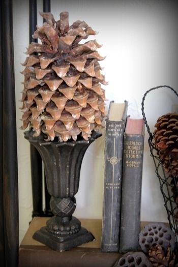 FOCAL POINT STYLING: IDEAS FOR DECORATING WITH PINE CONES Decorating With Pine Cones, Decorating With Pine, Giant Pine Cones, Pinecone Crafts Kids, Pinecone Crafts Christmas, Plus Style, Ideas For Decorating, Colonial Christmas, Pine Cone Decorations