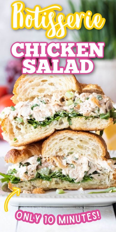 Rotisserie Chicken Salad Sandwich, Rotisserie Chicken Salad Recipe, Salad Sandwich Recipe, Chicken Salad Sandwich Recipe, Rotisserie Chicken Salad, Chicken Salad Recipe Easy, Easy Chicken Salad, Chicken Sandwich Recipes, Chicken Salad Sandwich