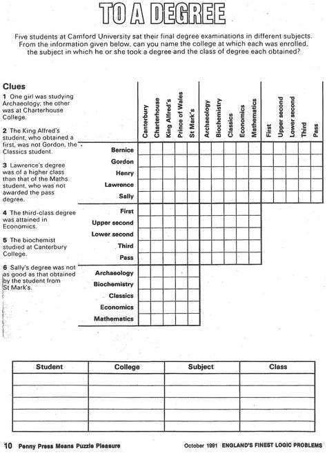 logic puzzle printable - Google Search | Math logic puzzles, Maths puzzles, Logic puzzles Printable Logic Puzzles, Puzzles Printable, Grid Puzzles, Math Logic Puzzles, Logic Problems, Printable Crossword Puzzles, Logic Puzzle, Brain Puzzles, Logic Games