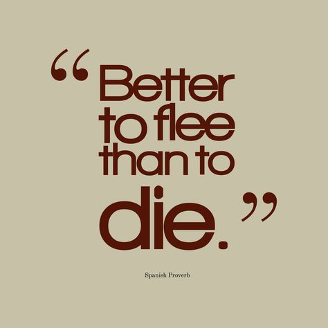 Spanish Wisdom: Better to flee than to die. - spanish proverb Spanish Proverbs, Polish Proverb, Quotes Spanish, Die Quotes, Revelation 12, Success Life, Proverbs Quotes, Life Thoughts, Posters Framed