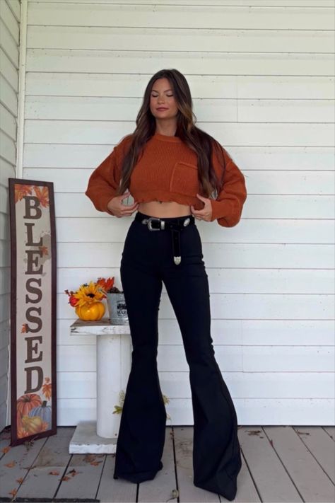 Haley Distressed Cropped Sweater- … curated on LTK Bohemian Look, Rust Color, Cropped Sweater, Free Spirit, Bell Bottoms, Fashion Beauty, Fashion Inspo, Fashion Outfits, Closet