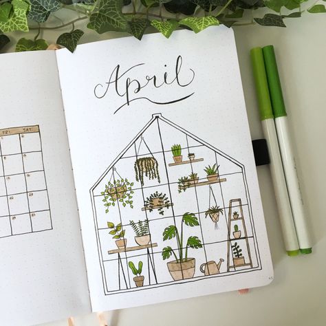 Plant Bullet Journal Theme, 2022 Bujo Cover, Plant Bullet Journal, Garden Bullet Journal, Spring Bujo, Bujo Cover Page, Bujo Monthly Spread, Happy Journal, Bujo Cover