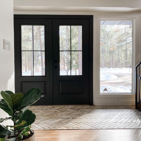 Inspiration Gallery | Therma-Tru Doors Therma Tru Front Door, French Entry Doors, Black Front Door, Therma Tru, Whispering Pines, French Doors Exterior, Black Front Doors, Doors Exterior, Lake House Plans