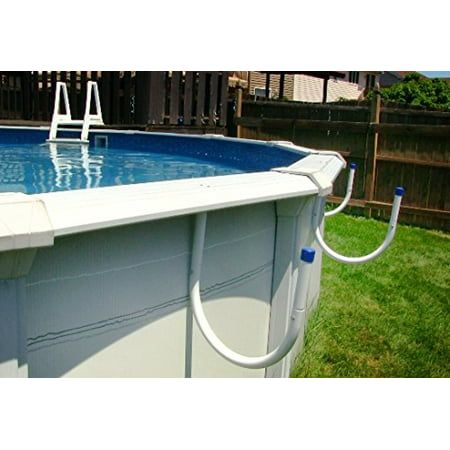 Keep your pool cover from being damaged while storing it safely on the side of your pool. With this convenient way to store it while you swim, your cover will never have to touch your deck or lawn, where it could be damaged by ground debris. With easy installation, the hook-shaped Solar Pockets mount under the top rails of your swimming pool and are reinforced by bolts. With the Solar Pocket, you can pull your cover into the pocket for storage and place it back on the pool when it is not in use. Pool Solar Cover, Inground Pool Covers, Pool Cover Roller, Above Ground Pool Cover, Diy Above Ground Pool, Solar Pool Cover, Pool Tube, Pool Storage, Swimming Pool Decks