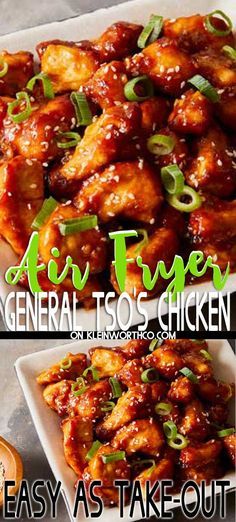 Check out this recipe for Easy General Tso’s Chicken made quickly & easily in the Air Fryer. Such a delicious dinner recipe that's better than takeout. Air Fryer Recipes Asian, General Tao Chicken, Easy General Tso Chicken, Poulet General Tao, Air Fryer Recipes Chicken Breast, Chicken Thigh Recipes Healthy, Chicken Air Fryer, Air Fryer Chicken Thighs, Sweet Chili Chicken