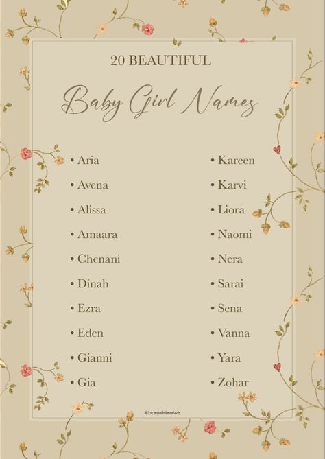 Girl names that I personally think are absolutely gracious ✨ Portuguese Names, B Baby Names, Sims Names, Oc Names, Cute Pet Names, Strong Baby Names, Baby Storage, Best Character Names