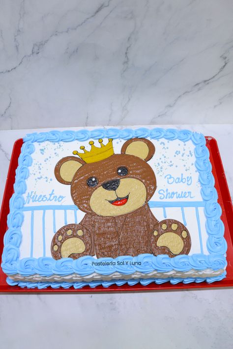 Baby Shower Cake Designs, Half Birthday Cakes, Baby Shower Host, Baby Shower Box, Minnie Mouse Birthday Cakes, Pastel Baby Shower, Teddy Bear Cakes, Baby Shower Cakes For Boys, 1st Birthday Cakes