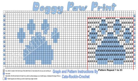 Mosaic Paw Prints, Mosaic Crochet Charts, Mosaic Crochet Patterns Free, Free Mosaic Patterns, Crochet Dog Clothes, Mosaic Knitting, Crochet Elephant Pattern, Crochet Afgans, Mosaic Crochet