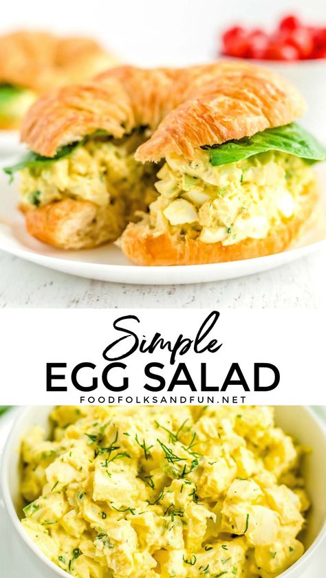 Egg Salad With Dill, Simple Egg Salad, Egg Salad Recipe With Relish, Creamy Egg Salad, Dinner Light, Egg Salad Recipe Easy, Classic Egg Salad Recipe, Egg Salad Recipe Healthy, Egg Salad Sandwich Recipe