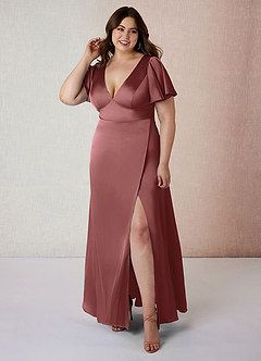 Satin Dress Bridesmaid, Stretch Satin Dress, Rose Bridesmaid Dresses, Plus Size Bridesmaid, Modest Bridesmaid Dresses, Red Bridesmaid Dresses, Azazie Bridesmaid Dresses, Kurti Designs Party Wear, Dress Bridesmaid