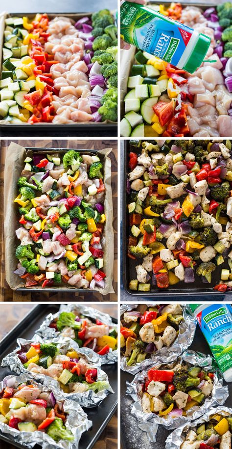 15 Minute Sheet Pan Ranch Chicken and Veggies Weight Watchers Sheet Pan Meals, Meat And Veggie Diet, Ranch Chicken And Veggies, Garlic Ranch Chicken, Sheet Pan Suppers Recipes, Sheet Pan Meals, Garlic Ranch, Gimme Delicious, Clean Lunches