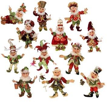 Mark Roberts 'Twelve Days of Christmas' Elves (Set of 12) (Limited Edition) Sea Drawings, Mark Roberts Elves, Mark Roberts Santa, Mark Roberts Christmas, Mark Roberts Fairies, Bethany Lowe Halloween, Resin Face, Mark Roberts, Christmas Elves