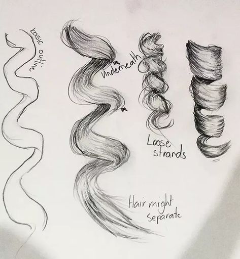 How To Draw Curls, Realistic Hair Drawing, Couple Tattoos Unique Meaningful, Loose Curly Hair, Couple Tattoos Unique, Curly Hair Drawing, Makeup Hacks Beauty Secrets, Curly Hair Tutorial, Drawing Hair