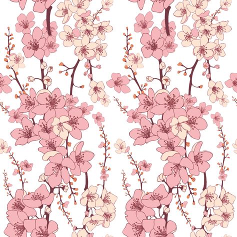 Cherry Blossom Pattern Design, Seth Everman, Japanese Cherry Blossom Wallpaper, Japanese Flower Pattern, Cherry Blossom Illustration, Cny Hampers, Textile Motifs, Kimono Patterns, Japanese Pink