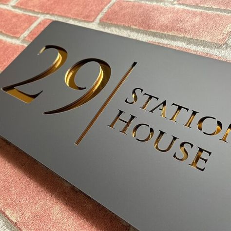 Just found this amazing item on AliExpress. Check it out! $17.08 40％ Off | Personalised Laser Cut 28cm Acrylic Modern 3D Floating House Number sign Outdoor Street Family Name Plates Matte Black Grey House Number Plates Design, Metal House Signs Outdoor Name, Street Numbers On House, Name Board Design For House, Name Plate Design House Modern, House Name Plate Design Outdoor, Number Plate Ideas, House Numbers Ideas Outdoor, House Name Plate Design