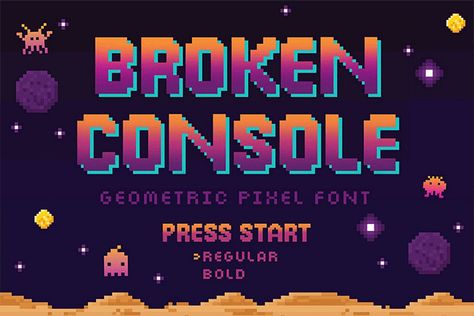 Binder Inspiration, Video Game Font, Title Screen, Game Arcade, Game Font, Pixel Font, All Caps Font, Unicorn Christmas, New Retro Wave