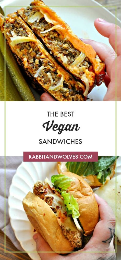 The Best Vegan Sandwiches - Rabbit and Wolves Veggie Sandwiches, Rabbit And Wolves, Vegan Crab Cakes, Vegan Chipotle, Vegan Crab, Vegan Steak, Vegan Sandwiches, Vegan Roast, Vegan Bbq