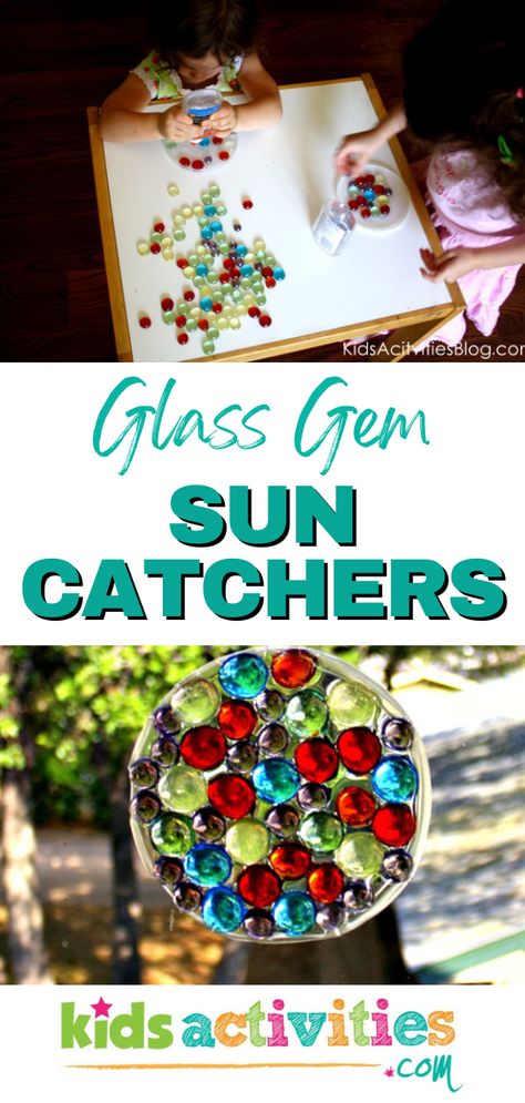 These Glass Gem Sun Catchers are beautiful! Kids of all ages will love making this glass sun catcher, and the best part is, both younger children and older children can make this craft. A sun catcher is a great way to make a beautiful window decoration and bring some color and light into a room. This suncatcher craft is a great way to recycle some items in your home and is totally budget-friendly. You can make this sun catcher at home or in the classroom. Sun Catcher Craft, Suncatcher Craft, Ways To Recycle, Beautiful Windows, White Glue, Window Decoration, Glass Gems, Glitter Stars, Sun Catcher