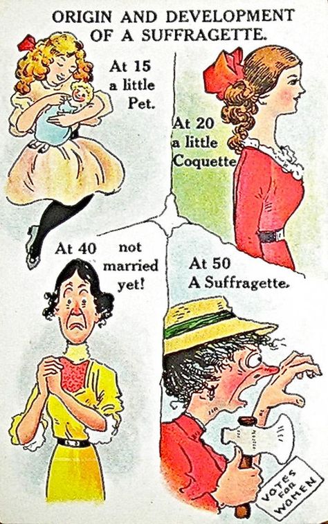 20 Anti-Suffrage Postcards That Will Remind You How Far We've Come - Memebase - Funny Memes Anti Suffrage, Suffragette Movement, Suffrage Movement, Anti Feminist, Samana, Women’s Rights, Propaganda Posters, Women In History, Social Issues