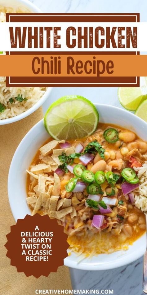 Craving something hearty and delicious? Try this White Chicken Chili recipe! 🥣✨ Packed with protein and flavor, this chili is a delightful blend of chicken, white beans, and zesty spices. It's quick to make and a great option for weeknight dinners or game day gatherings. Serve it with crusty bread or tortilla chips for the ultimate comfort food experience! Chicken Chili Recipe Easy, White Chili Recipe, White Chicken Chili Recipe, Bean Varieties, Lasagna Soup Recipe, White Chili, White Chili Chicken Recipe, Chili Recipe Easy, Poached Chicken